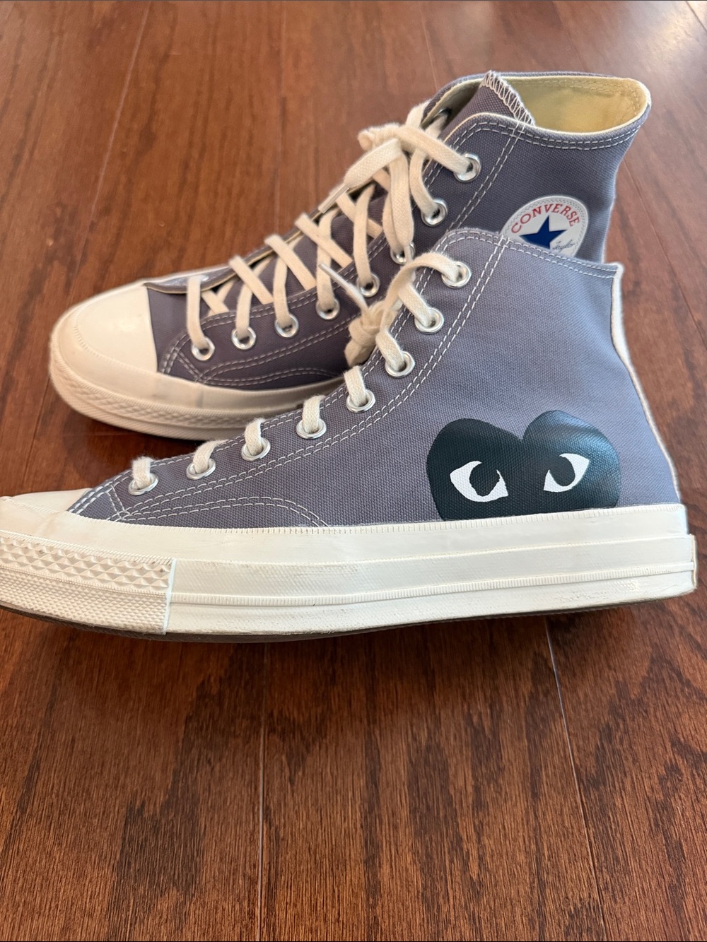 Comme des Garçons PLAY x Converse Chuck 70 High Steel Gray Unisex Sz M8.5 W10.5